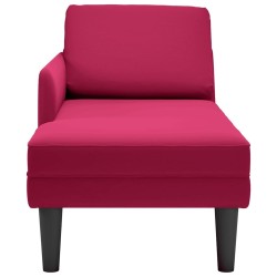 Fauteuil long avec coussin et accoudoir droit rouge bordeaux 619899619899