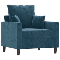 Fauteuil avec repose-pied Bleu 60 cm Velours 619900619900