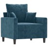 Fauteuil avec repose-pied Bleu 60 cm Velours 619900619900