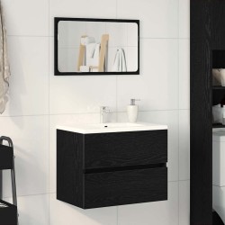 Meuble de Lavabo de Salle de Bain Chêne noir 60 x 38,5 x 45 cm 619901619901