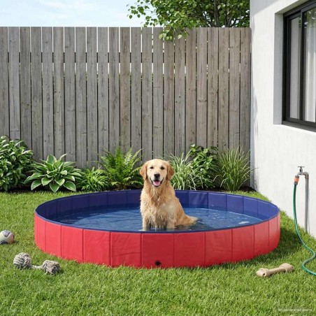 Piscine pour Chien Rouge Ø300 x 38 cm PVC épais 619904619904