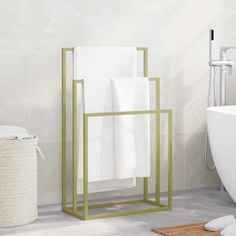 Porte-serviettes sur pied Doré 48x24x79 cm Fer 619908619908