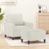 Fauteuil avec repose-pied Crème 60 cm Velours 619911619911