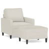 Fauteuil avec repose-pied Crème 60 cm Velours 619911619911