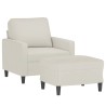 Fauteuil avec repose-pied Crème 60 cm Velours 619911619911