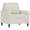 Fauteuil avec repose-pied Crème 60 cm Velours 619911619911