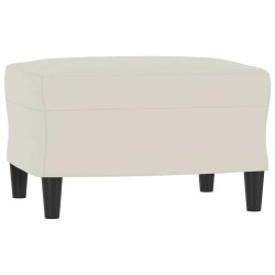 Fauteuil avec repose-pied Crème 60 cm Velours 619911619911