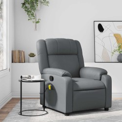 Fauteuil de massage inclinable gris similicuir 619916619916