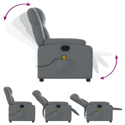 Fauteuil de massage inclinable gris similicuir 619916619916