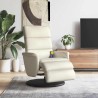 Fauteuil inclinable de massage et repose-pieds crème similicuir 619917619917