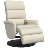Fauteuil inclinable de massage et repose-pieds crème similicuir 619917619917