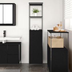 Meuble de salle de bain avec étagères chêne noir 36x35x165 cm 619920619920