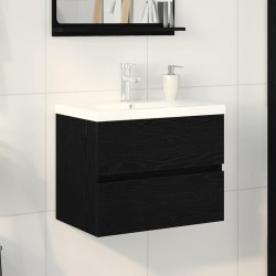 Meuble de Lavabo de Salle de Bain Chêne noir 60 x 39 x 62 cm 619921619921