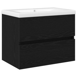 Meuble de Lavabo de Salle de Bain Chêne noir 60 x 39 x 62 cm 619921619921