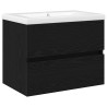 Meuble de Lavabo de Salle de Bain Chêne noir 60 x 39 x 62 cm 619921619921