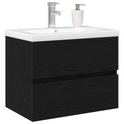 Meuble de Lavabo de Salle de Bain Chêne noir 60 x 39 x 62 cm 619921619921