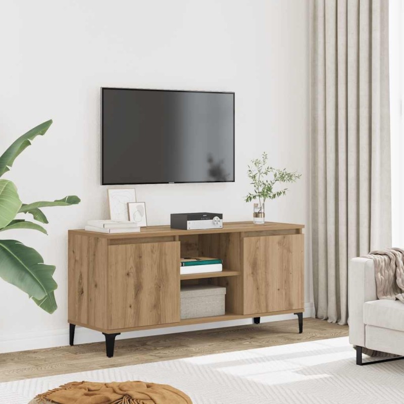 Meuble TV chêne artisanal 102x35x50 cm bois d'ingénierie 619923619923