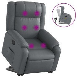 Fauteuil inclinable de massage Gris Similicuir 619929619929