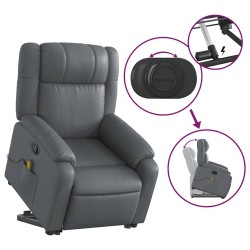 Fauteuil inclinable de massage Gris Similicuir 619929619929