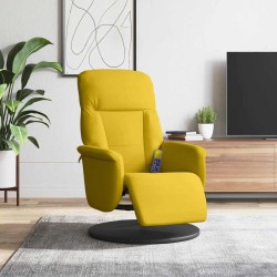Fauteuil inclinable de massage avec repose-pied jaune velours 619938619938