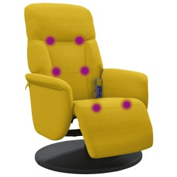 Fauteuil inclinable de massage avec repose-pied jaune velours 619938619938