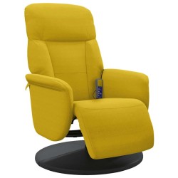 Fauteuil inclinable de massage avec repose-pied jaune velours 619938619938