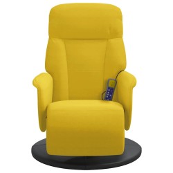 Fauteuil inclinable de massage avec repose-pied jaune velours 619938619938