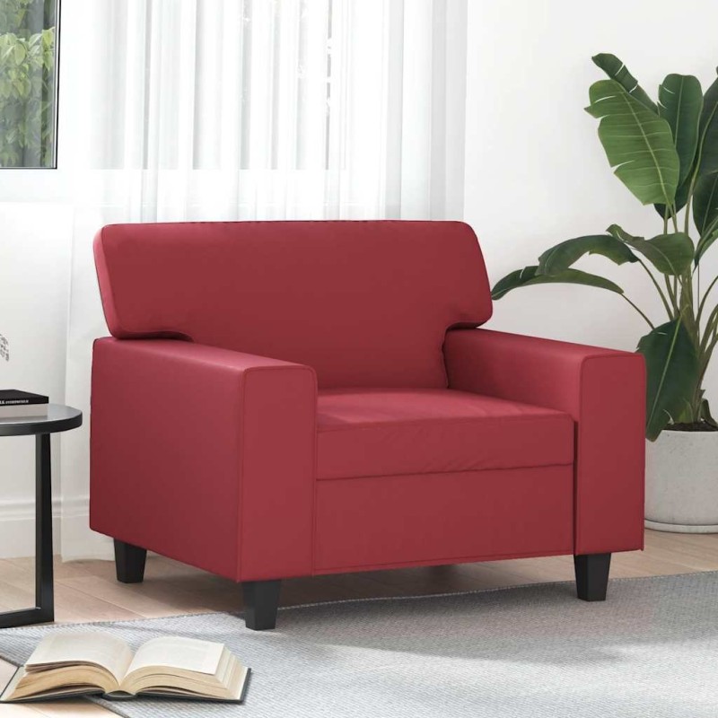 Fauteuil Rouge bordeaux 60 cm Similicuir 619939619939
