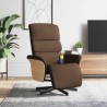 Fauteuil inclinable de massage avec repose-pieds marron tissu 619943619943