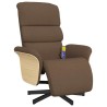 Fauteuil inclinable de massage avec repose-pieds marron tissu 619943619943