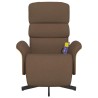 Fauteuil inclinable de massage avec repose-pieds marron tissu 619943619943