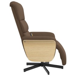 Fauteuil inclinable de massage avec repose-pieds marron tissu 619943619943