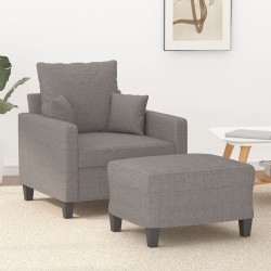 Fauteuil avec repose-pied Taupe 60 cm Tissu 619945619945