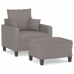 Fauteuil avec repose-pied Taupe 60 cm Tissu 619945619945