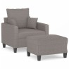 Fauteuil avec repose-pied Taupe 60 cm Tissu 619945619945