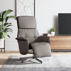 Fauteuil inclinable avec repose-pieds taupe tissu 619947619947