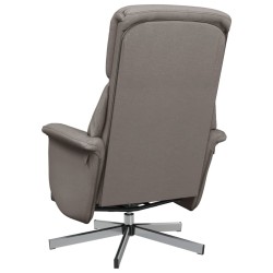Fauteuil inclinable avec repose-pieds taupe tissu 619947619947