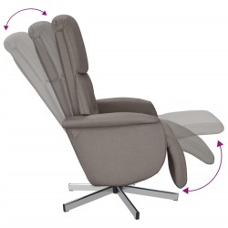 Fauteuil inclinable avec repose-pieds taupe tissu 619947619947