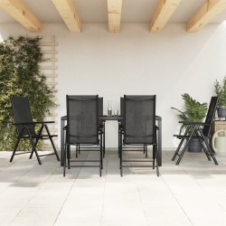 Ensemble à manger de jardin 7 pcs noir aluminium 619948619948