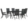 Ensemble à manger de jardin 7 pcs noir aluminium 619948619948