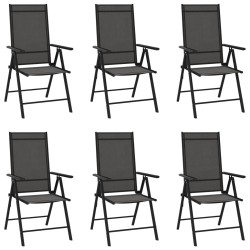 Ensemble à manger de jardin 7 pcs noir aluminium 619948619948