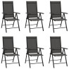 Ensemble à manger de jardin 7 pcs noir aluminium 619948619948