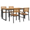 Ensemble à manger de jardin 5 pcs bois d'acacia massif et métal 619949619949