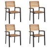 Ensemble à manger de jardin 5 pcs bois d'acacia massif et métal 619949619949