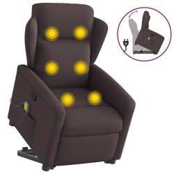 Fauteuil inclinable de massage Marron foncé Tissu 619952619952