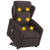 Fauteuil inclinable de massage Marron foncé Tissu 619952619952