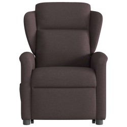 Fauteuil inclinable de massage Marron foncé Tissu 619952619952