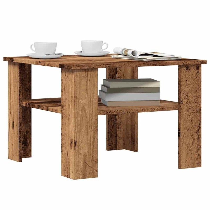 Table basse vieux bois 60x60x42 cm bois d'ingénierie 619956619956