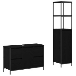 Ensemble de mobilier de salle de bain 2 pcs Chêne noir 619960619960
