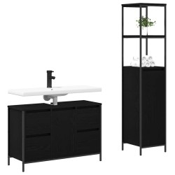 Ensemble de mobilier de salle de bain 2 pcs Chêne noir 619960619960